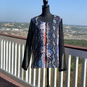𝅺Kenneth Cole Sheer Animal‎ Print Apparel Top